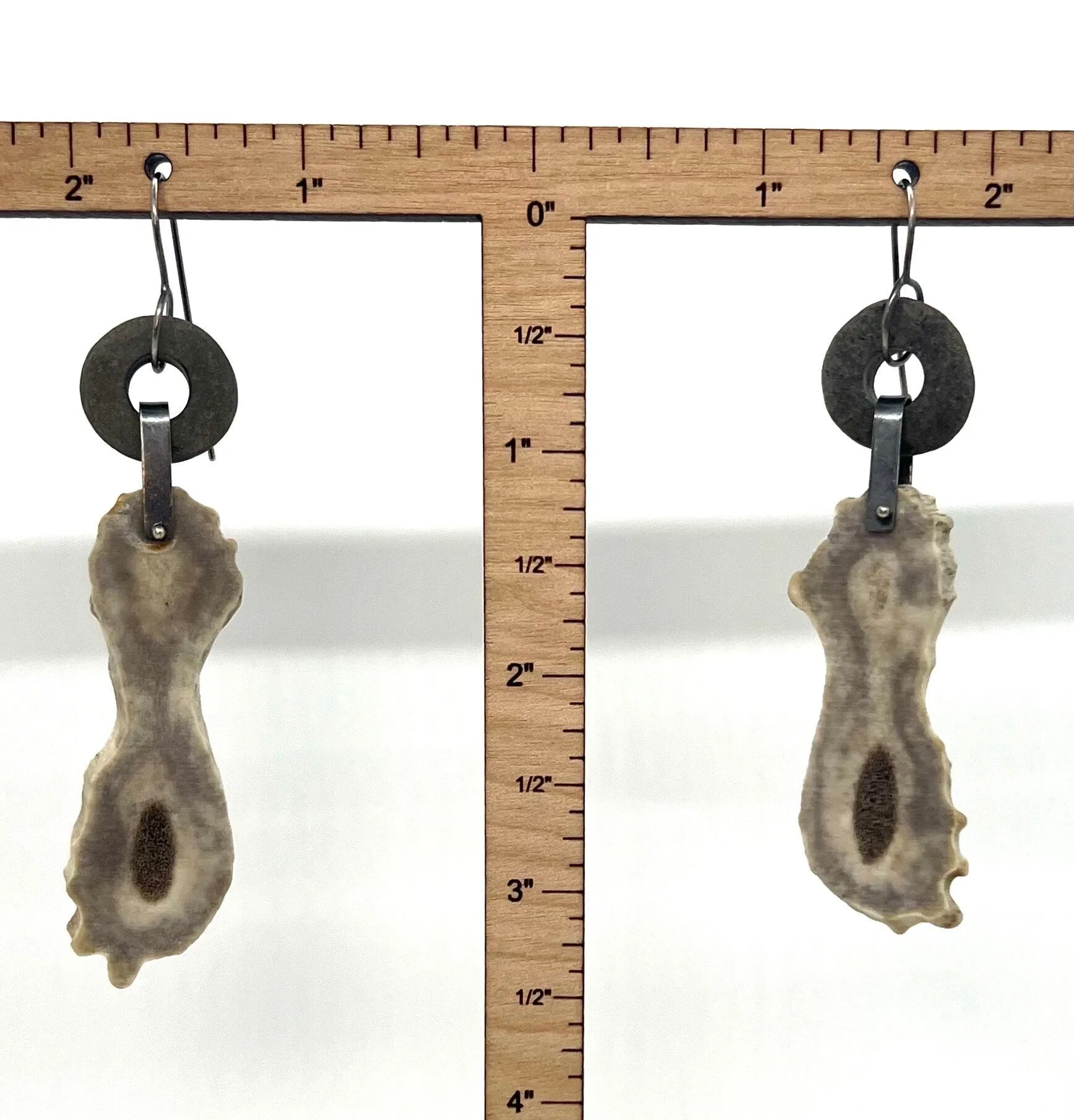 Rock and Antler Earrings