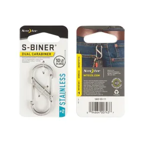 S-BINER DUAL CARABINER #2 ACERO MARCA NITE IZE