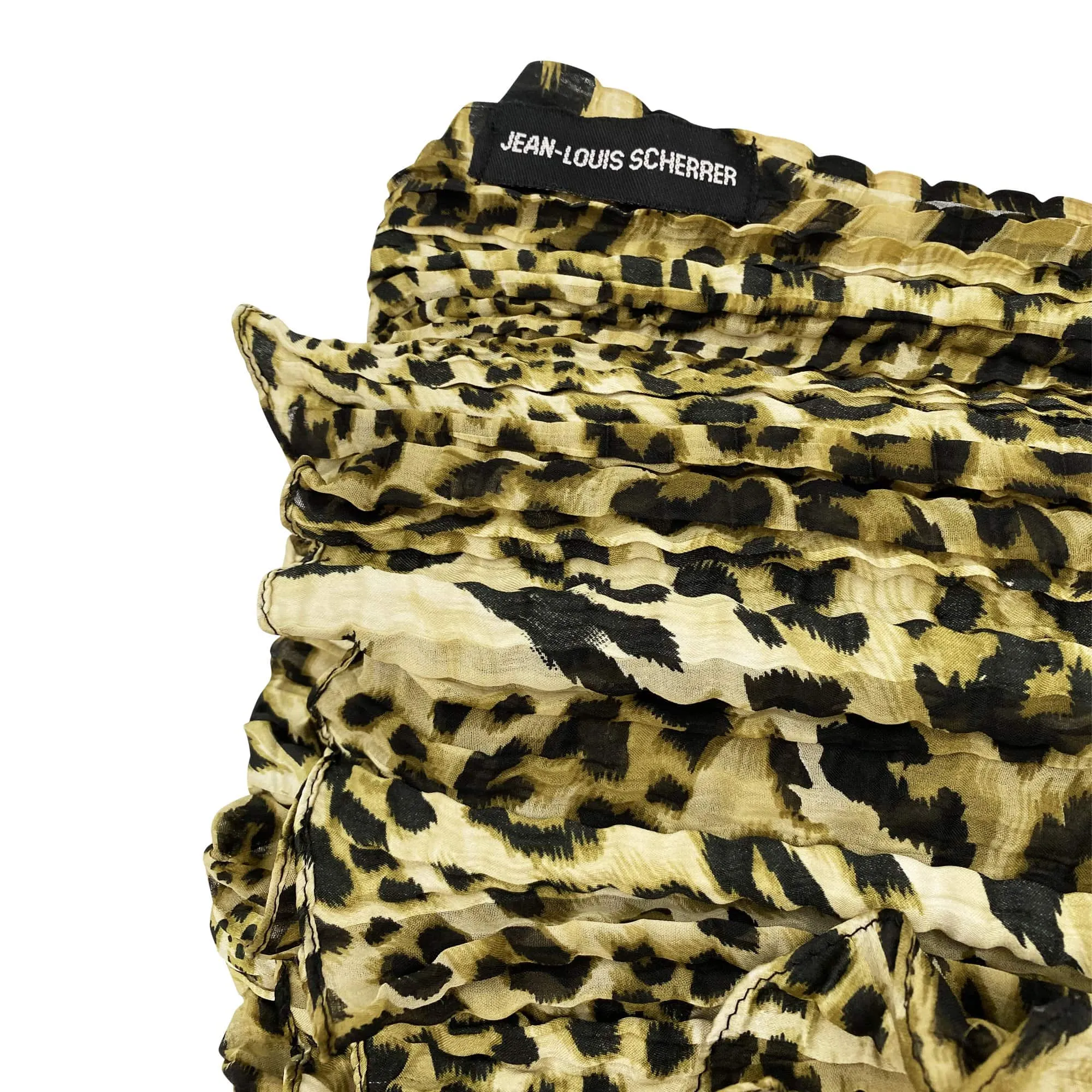 Scrunched Leopard Print Scarf