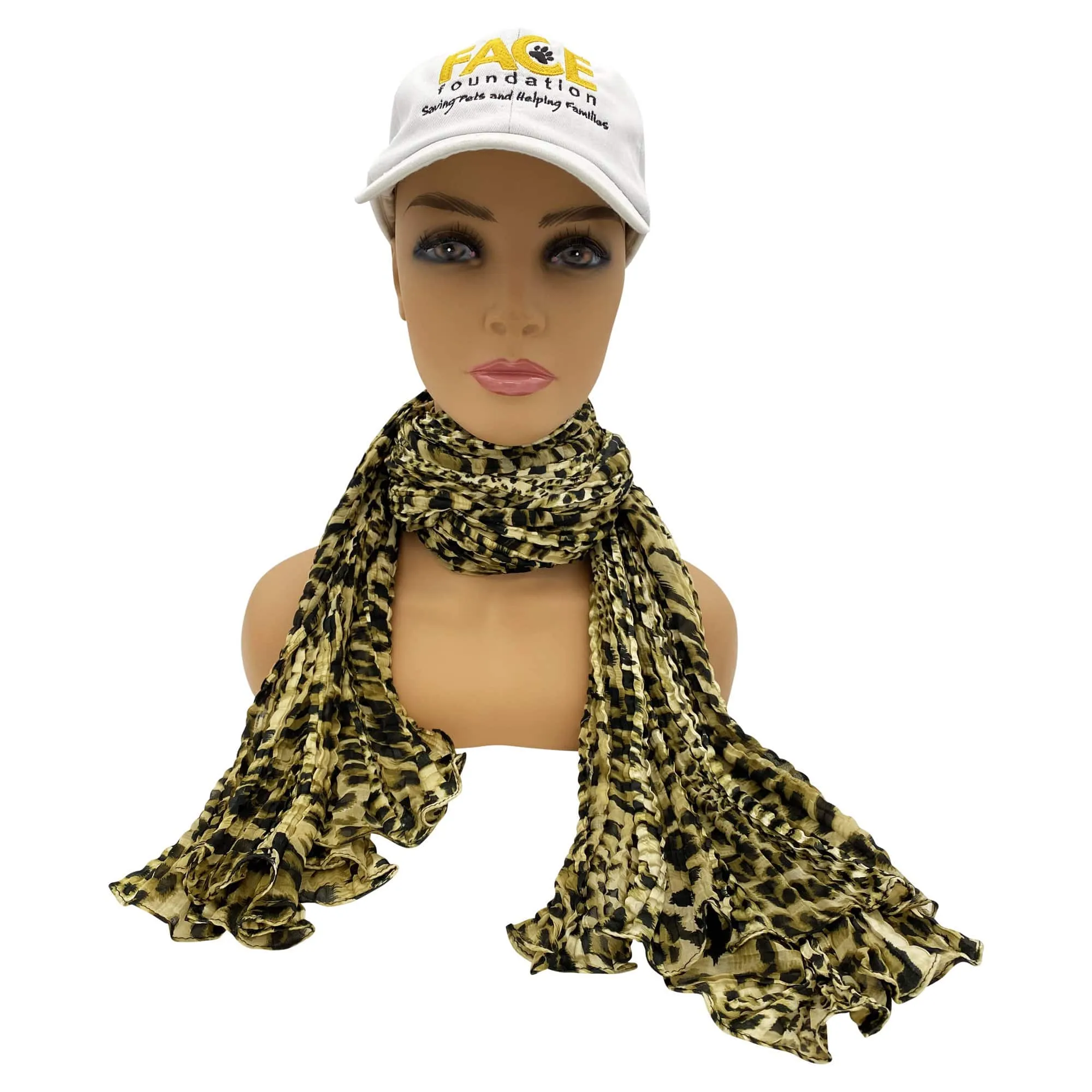 Scrunched Leopard Print Scarf