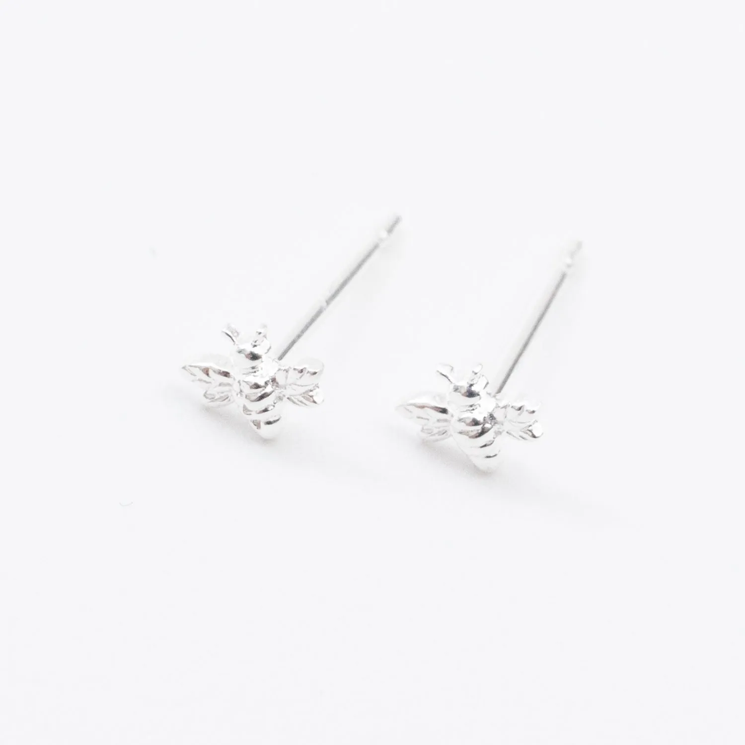 Silver Teeny Tiny Bee Studs