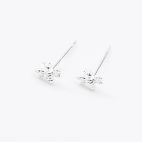 Silver Teeny Tiny Bee Studs