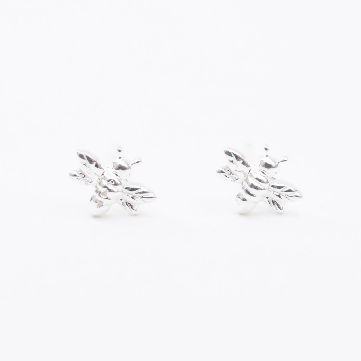 Silver Teeny Tiny Bee Studs