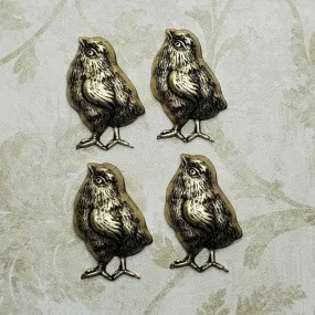 Small Brass Chick Chicken Stampings x 4 - 9575FFA.