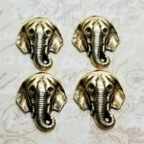 Small Brass Elephant Findings x 4 - 4902S.