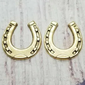 Small Brass Horseshoe Stampings x 2 - 3331RAT.