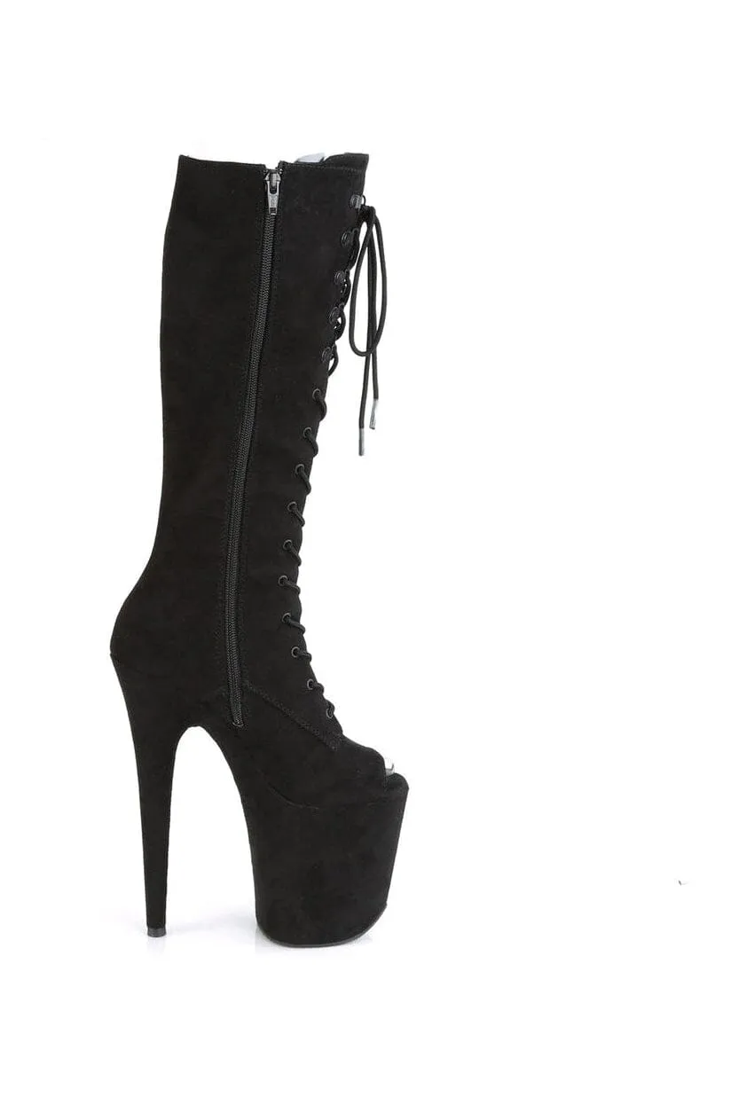 SS-FLAMINGO-2051FS Exotic Boot | Black Faux Suede