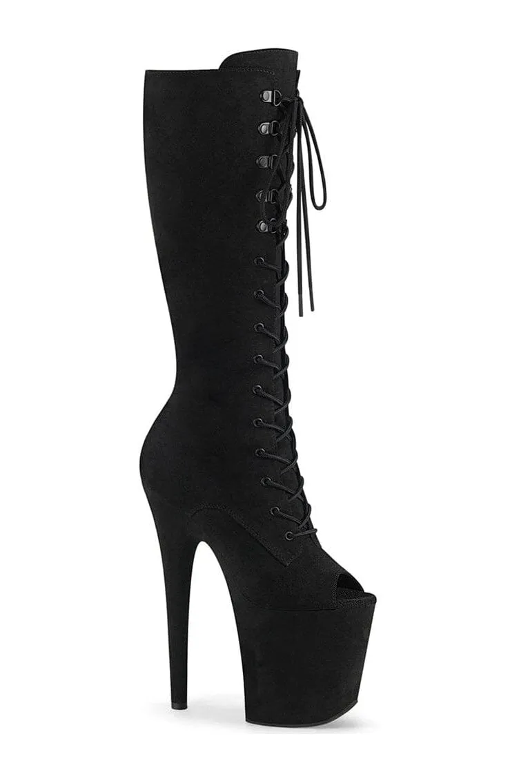 SS-FLAMINGO-2051FS Exotic Boot | Black Faux Suede