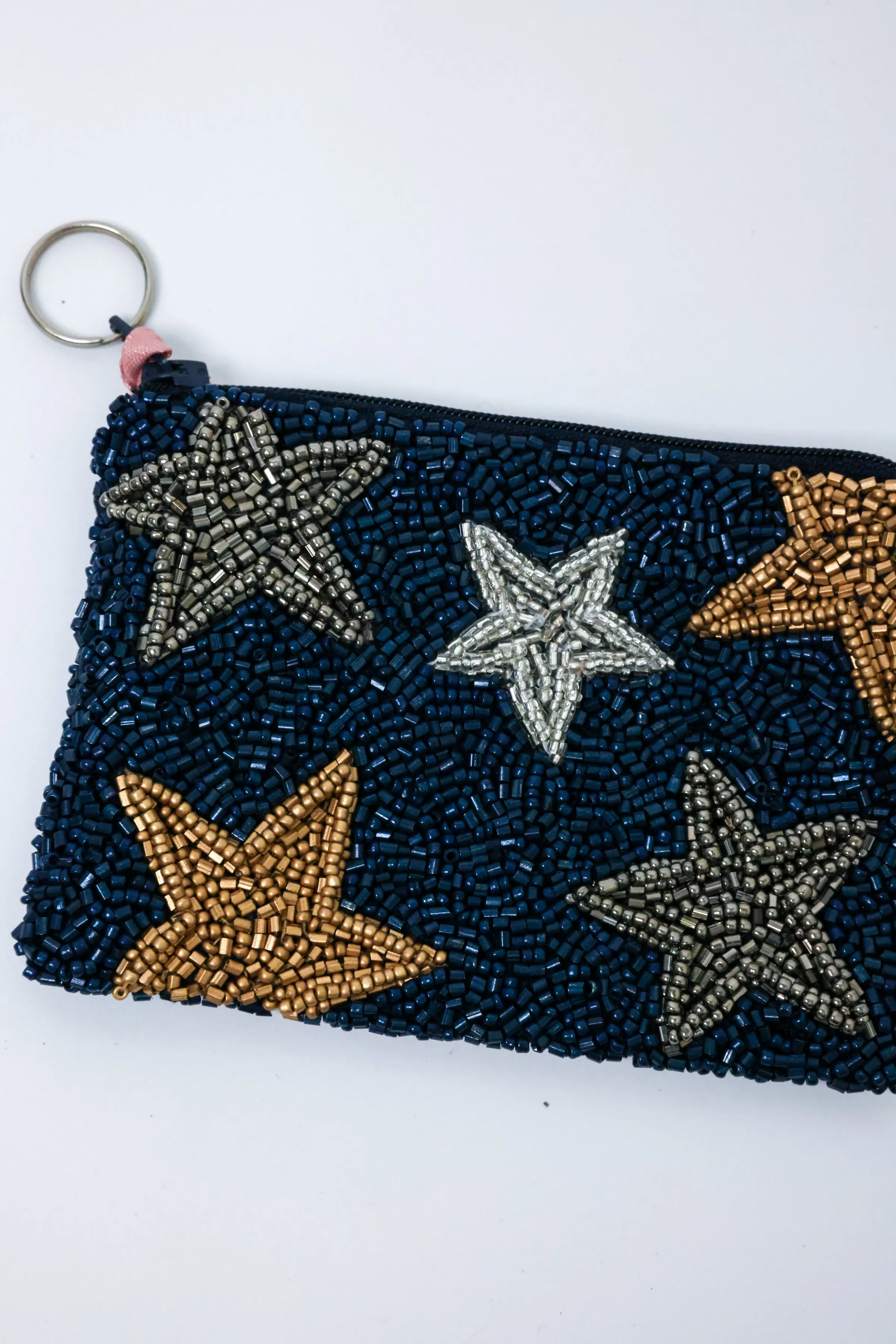 Stars Beaded Coin Purse