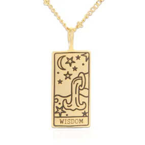 Tarot Card Necklace Wisdom, 21"