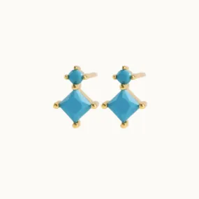 TURQUOISE Rhombus STUD EARRINGS