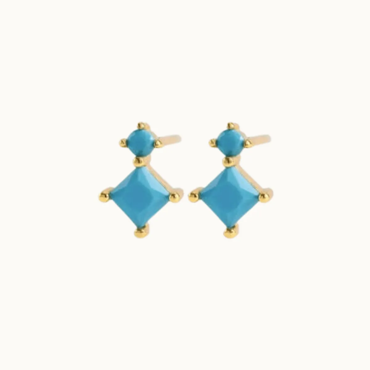 TURQUOISE Rhombus STUD EARRINGS