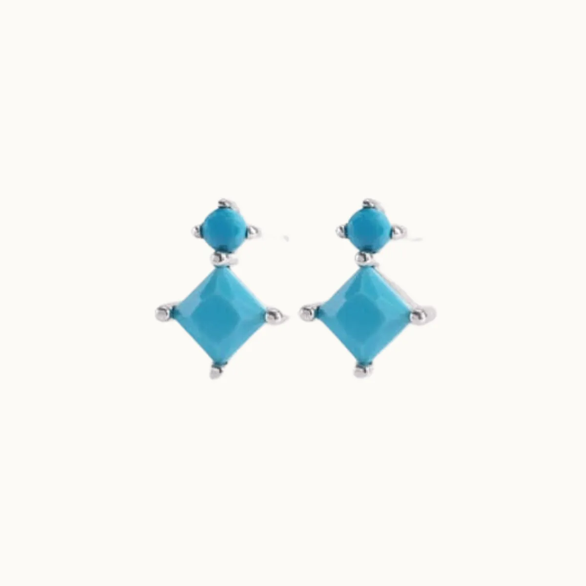 TURQUOISE Rhombus STUD EARRINGS