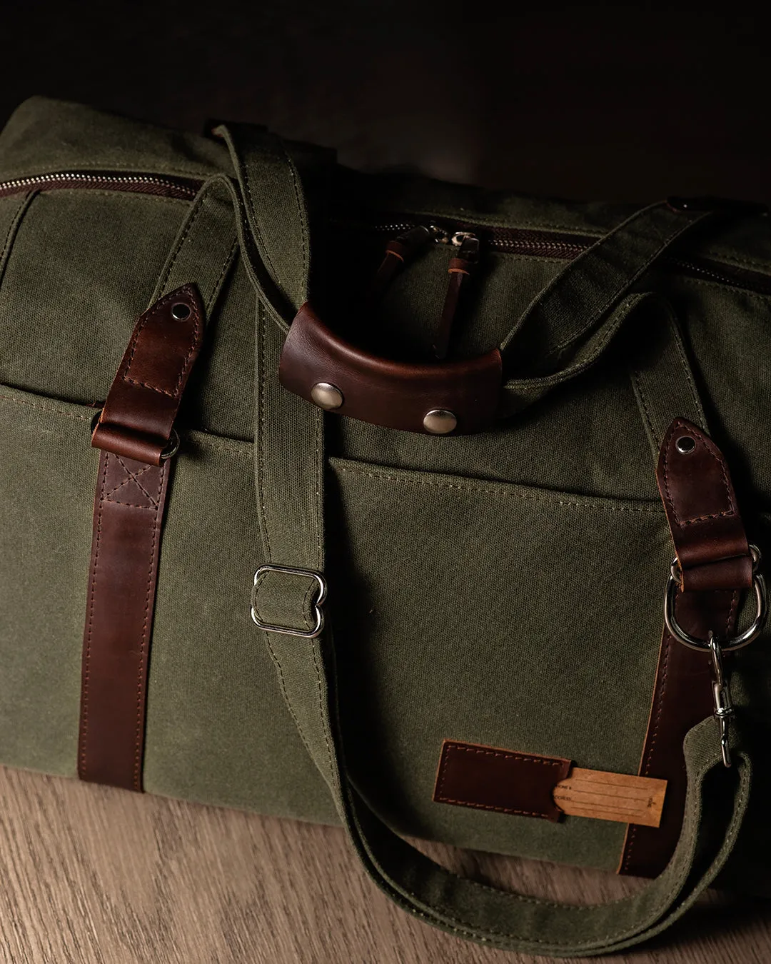 Waxed Canvas Weekender Duffle Bag