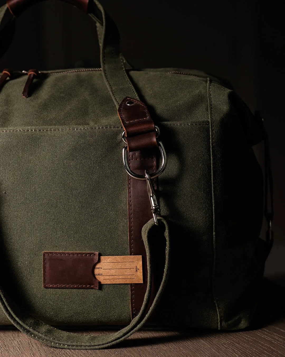 Waxed Canvas Weekender Duffle Bag