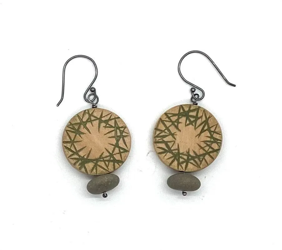 Wood & Rock Earrings