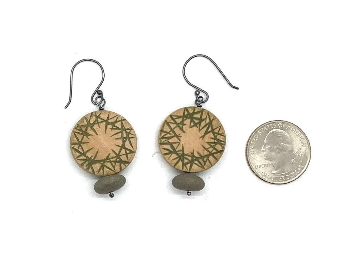 Wood & Rock Earrings