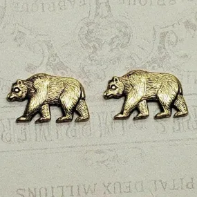 XSmall Brass Bear Findings x 2- 958FF.